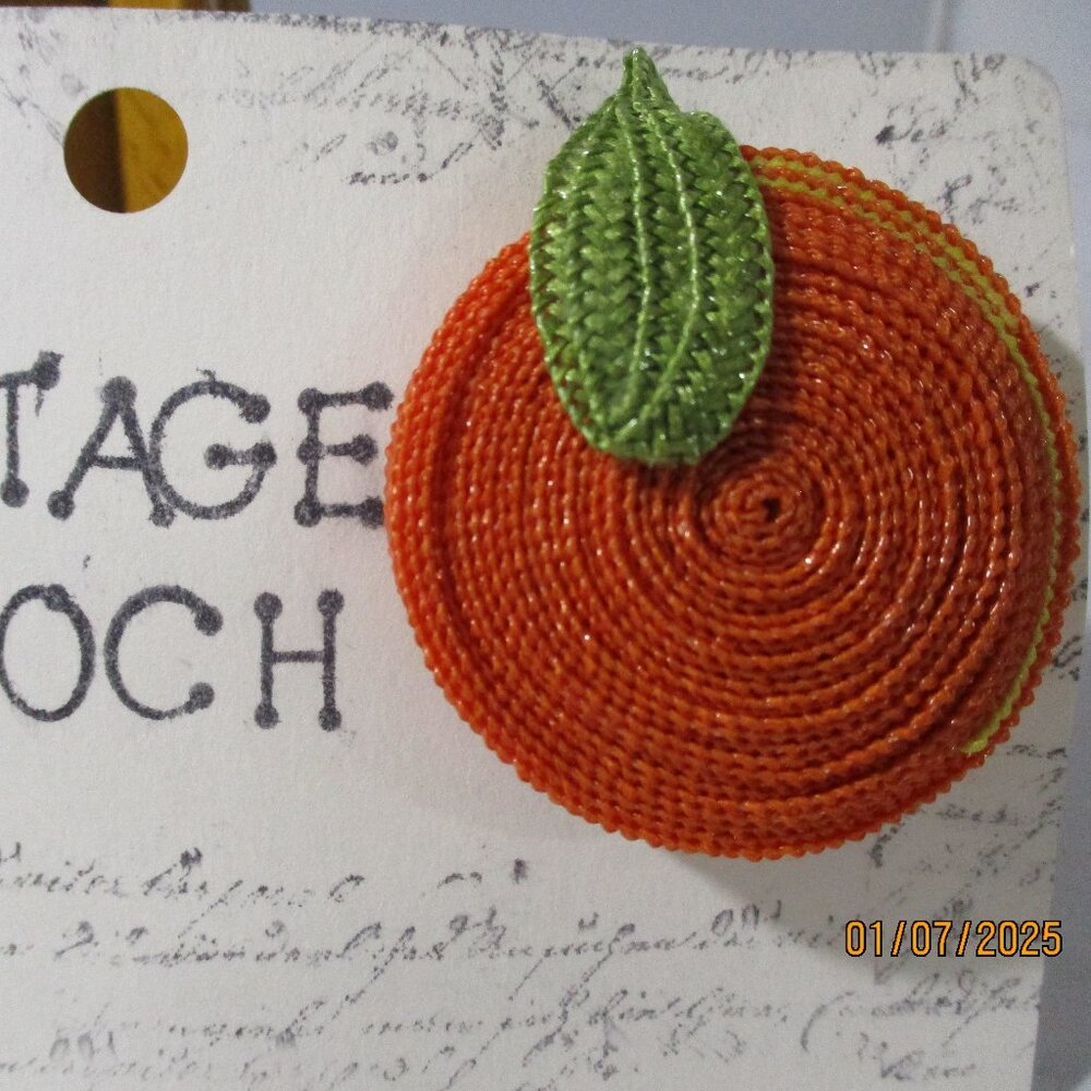 Adorable Orange Pumpkin Shape Pin Brooch